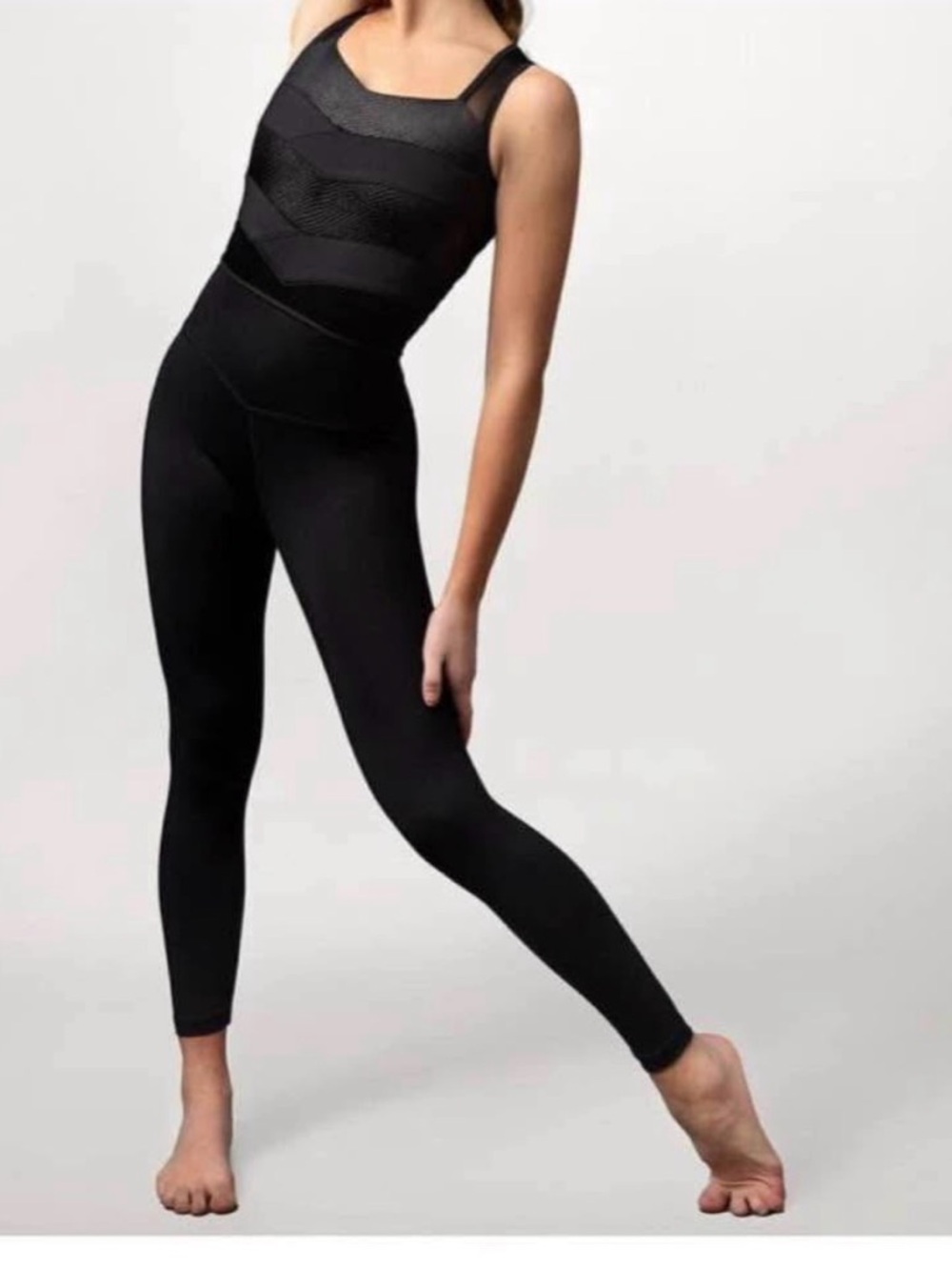 Tiger Friday Cobra Wings Unitard Black Mesh Cutout Dancewear XS